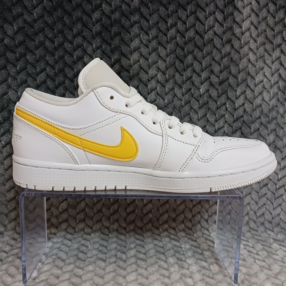 Air Jordan 1 Low White Multi Color Swoosh Men's Sneakers Shoes Size 8 - Picture 10 of 14